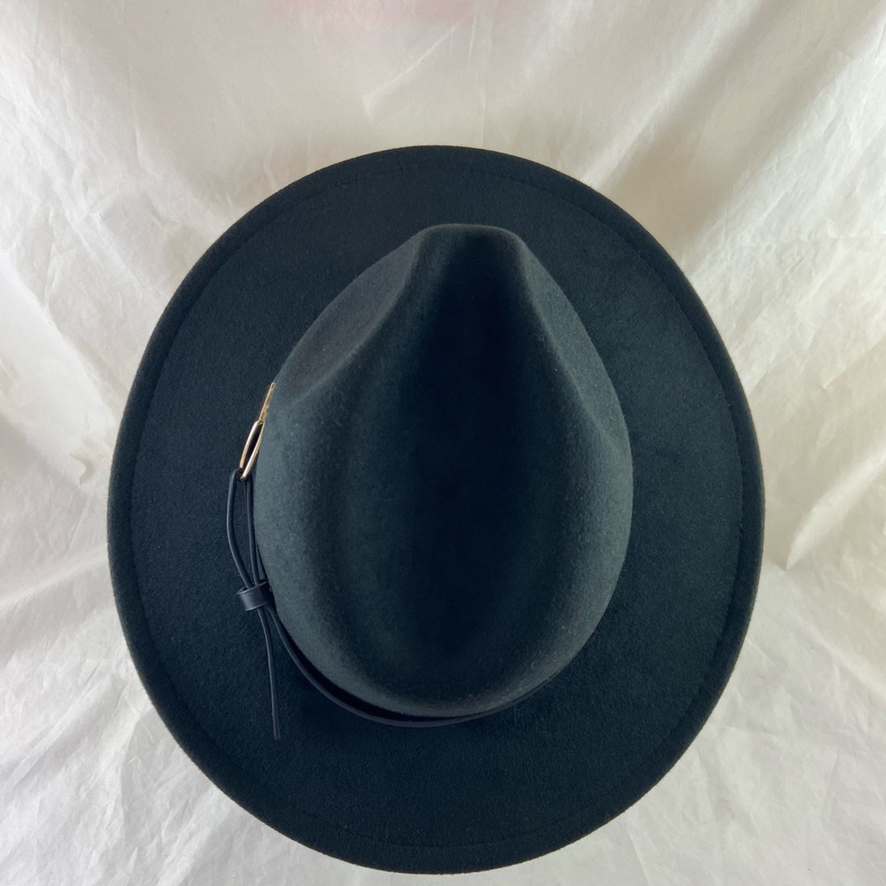 INC International Concepts Black Panama Hat with a Gold Tone Ring Hardware NWT - Picture 6 of 12